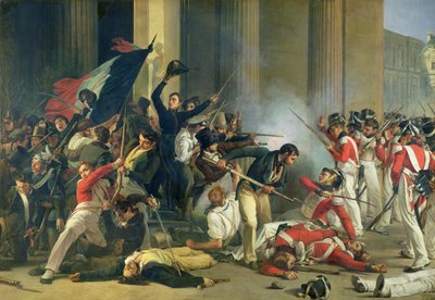 Scène de la Révolution de 1830 au Louvre - Jean Louis Bezard